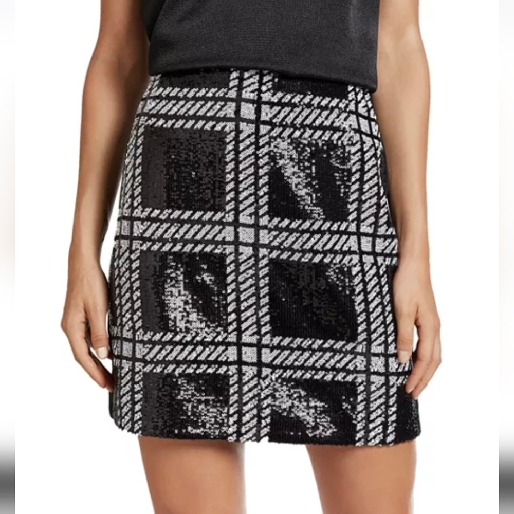 Ted Baker London Womens Mini Skirt Hoopss Check Sequin